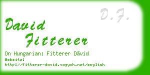 david fitterer business card